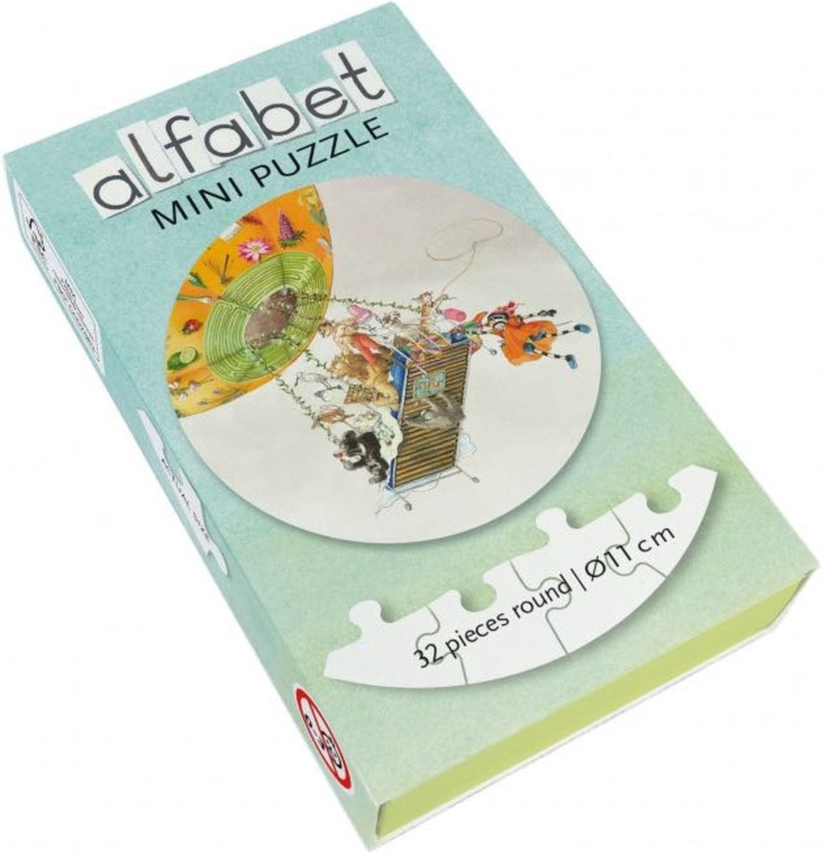 Mini puzzel - rond - Luchtballon, Alfabet - Charlotte Dematons (32 stukjes)