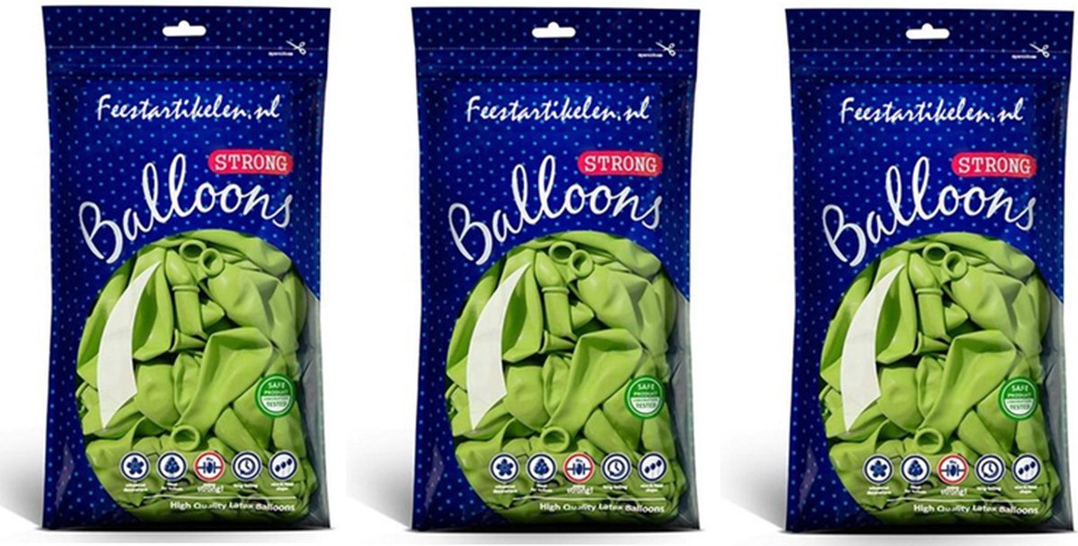 Appelgroene ballonnen 300 stuks - Sterke appelgroene ballonnen - Geschikt voor helium