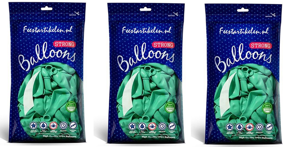 Mintgroene ballonnen 300 stuks - Sterke mintgroene ballonnen - Geschikt voor helium