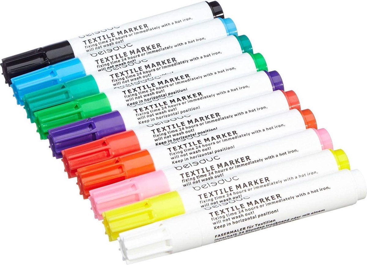 Textielstiften - Textielmarker - 10 stuks