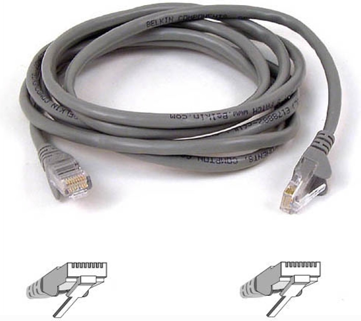 Belkin RJ45 CAT-5e Snagless Double shielded STP Patch Cable 2m grey netwerkkabel Grijs