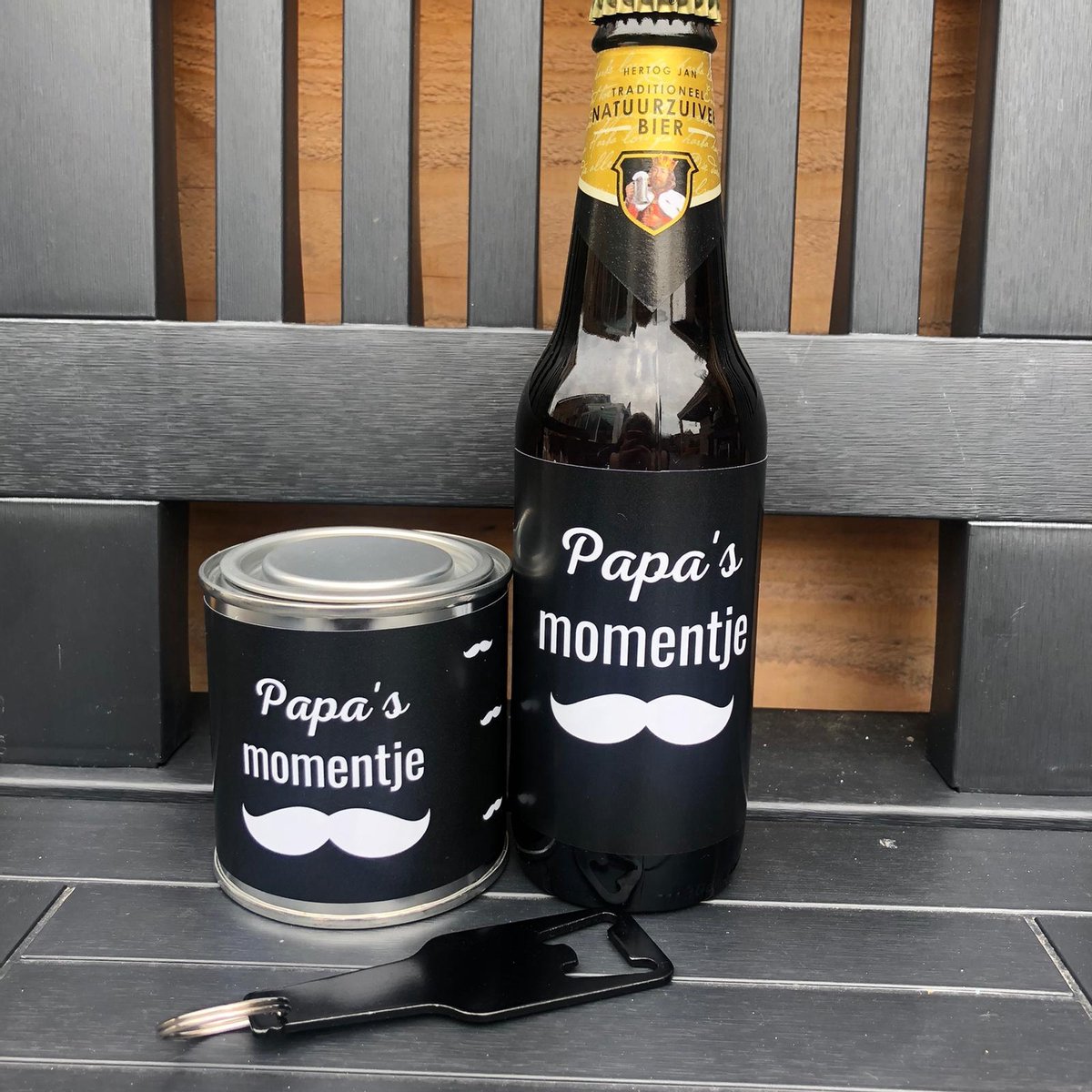 Papas momentje - Cadeau box - Vaderdag cadeau - Bieropener - Nootjes _ cadeau papa