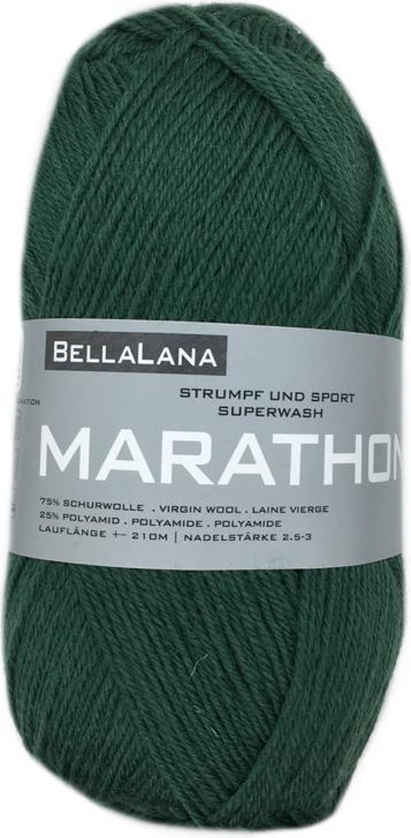 Bellalana gemêleerd sokkenwol Marathon - wol en acryl garen - groen (133) - naald 2,5 a 3