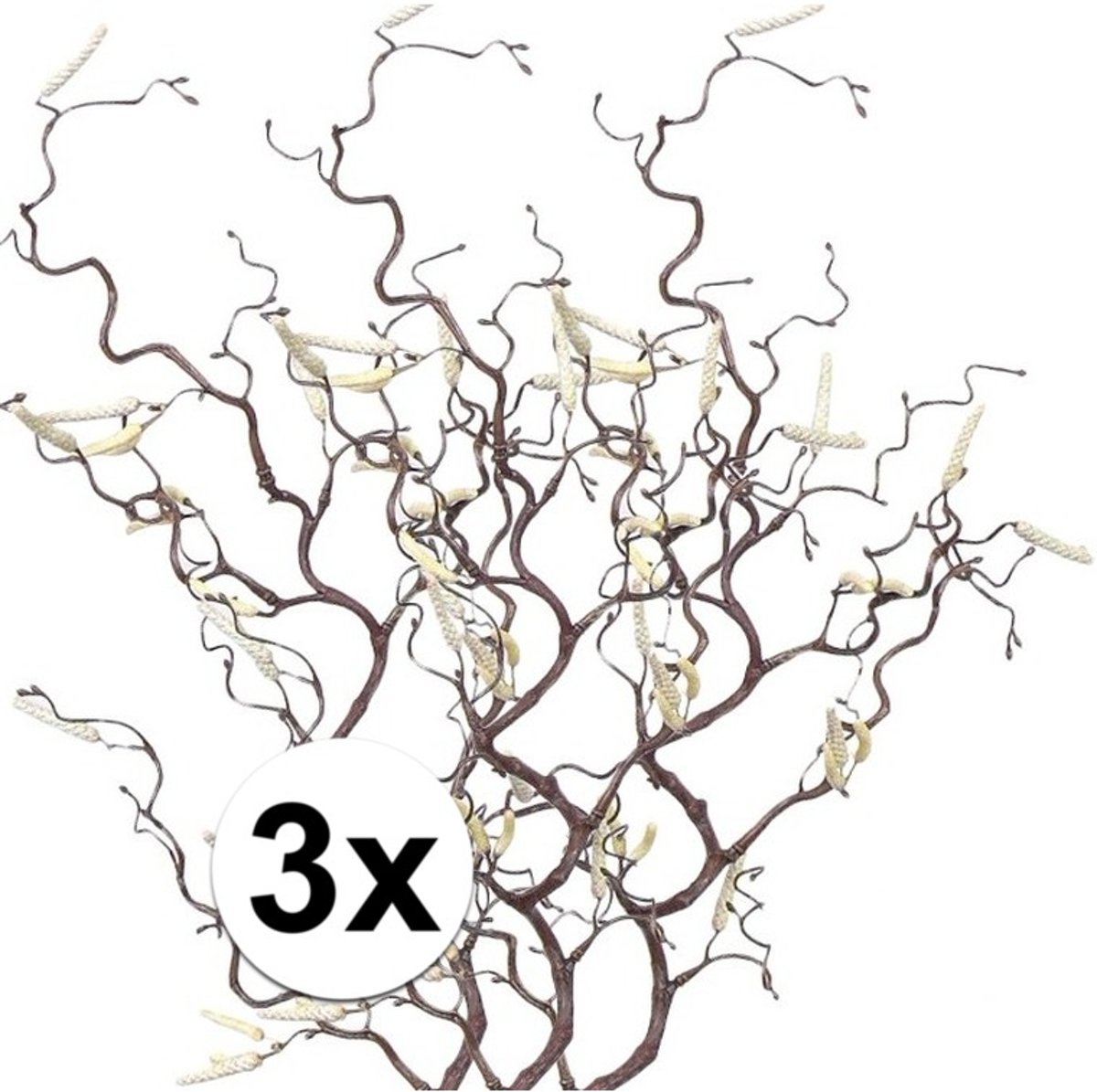 3x Bruine kronkelhazelaar paastak 66 cm - Paastakken