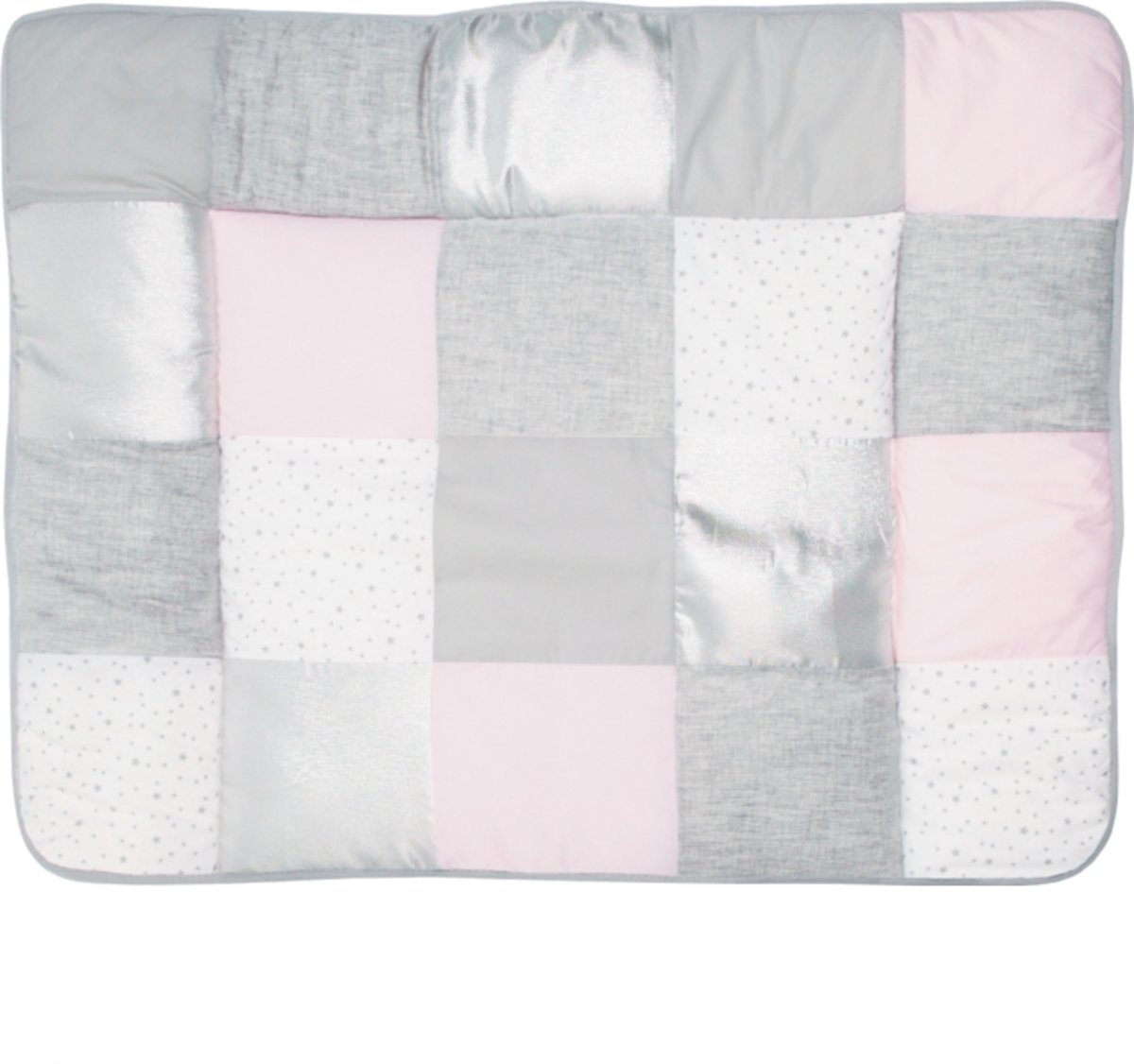 Bemini boxkleed Patchwork Stary Donkergrijs 75 x 95 cm Boxkleed Patchwork Stary Donkergrijs roze