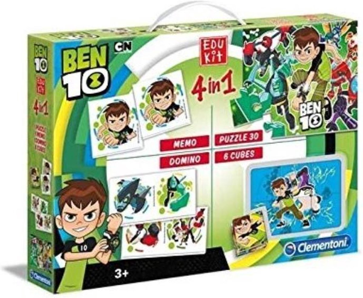 clementoni ben 10 edukit 4 in 1 - memory - puzzel - domino - kubus - spelletjes - speelgoed -Viros