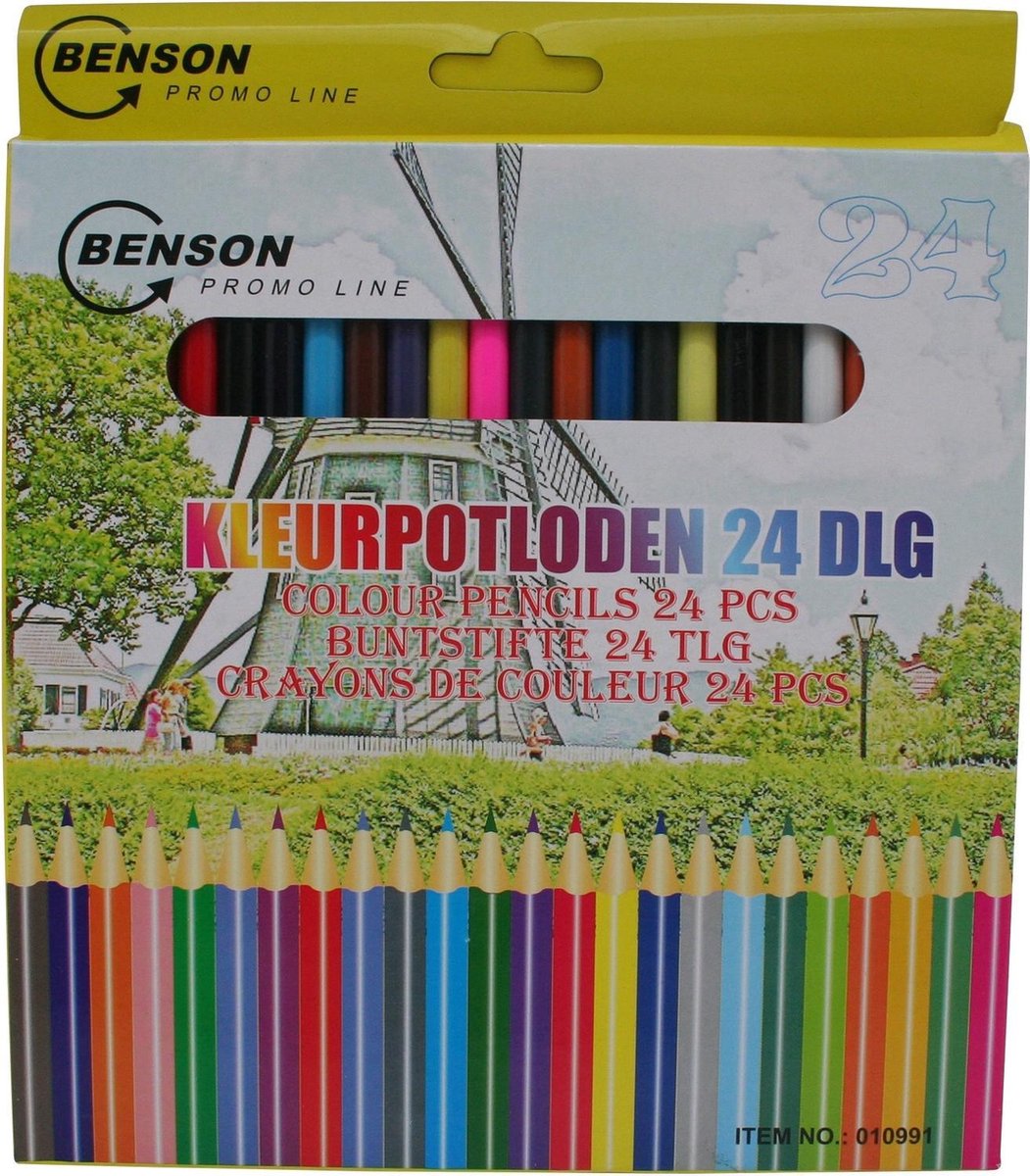 24x Kleurpotloden in verschillende kleuren voor kinderen - Teken/hobby/knutselmateriaal - Tekenen/kleuren met potlood