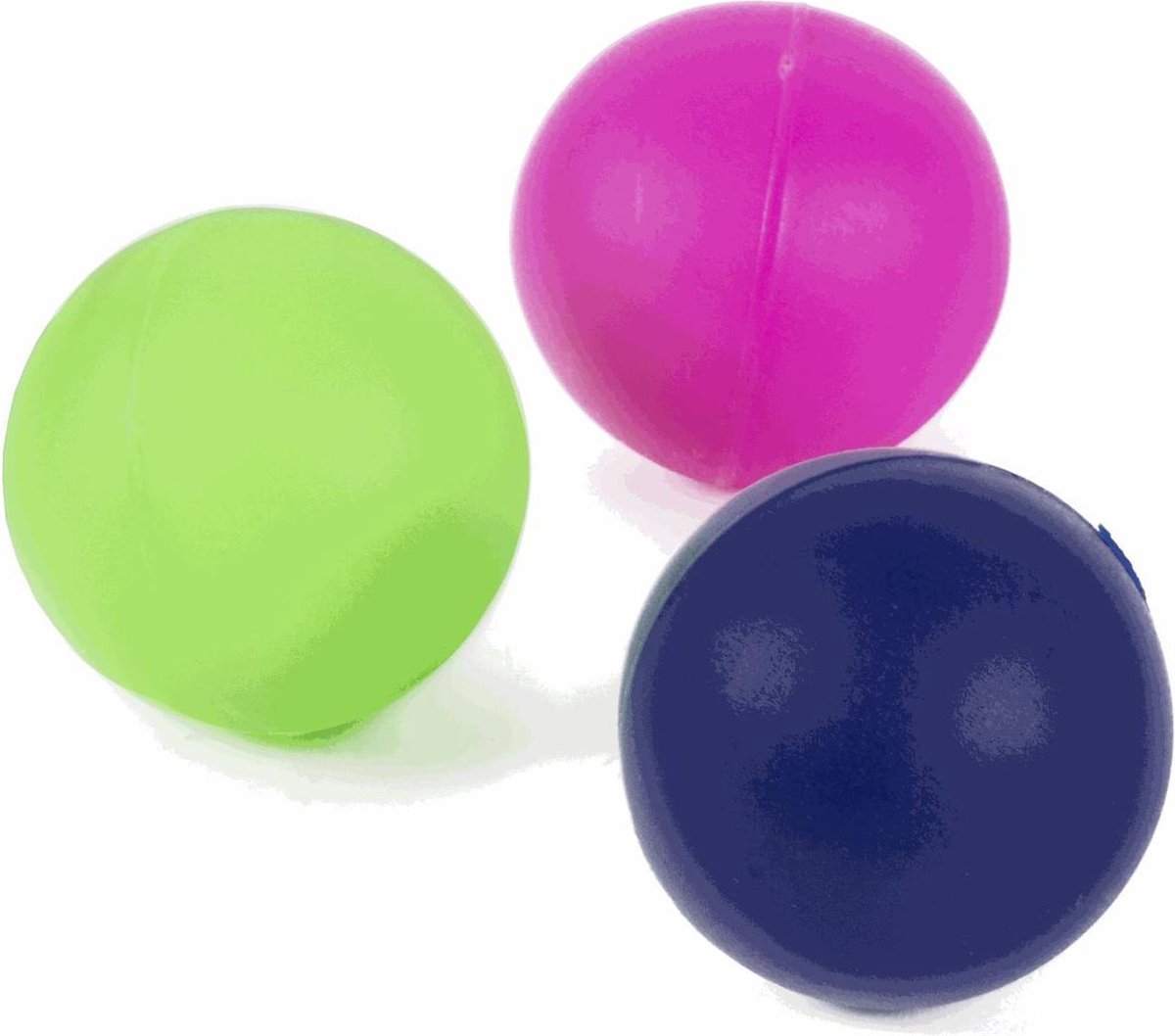 Benson Beachball Ballen in Netje - Ø 38 mm. - Roze/Groen/Blauw - 3 Stuks