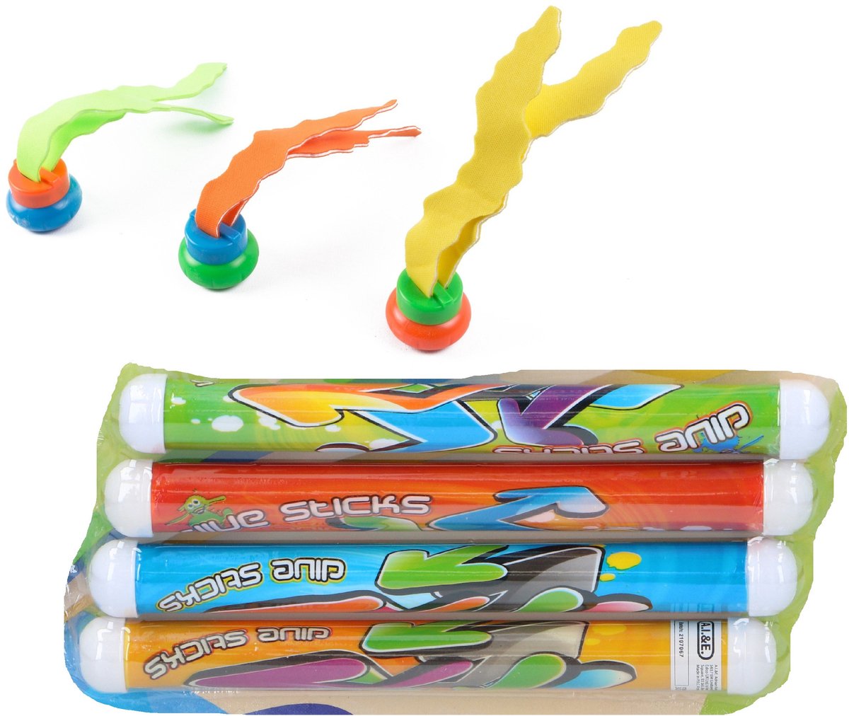   duikspeelgoed - 4x duikstaven en 3x zeewier duikspeeltjes - zwembad speelgoed - duiken