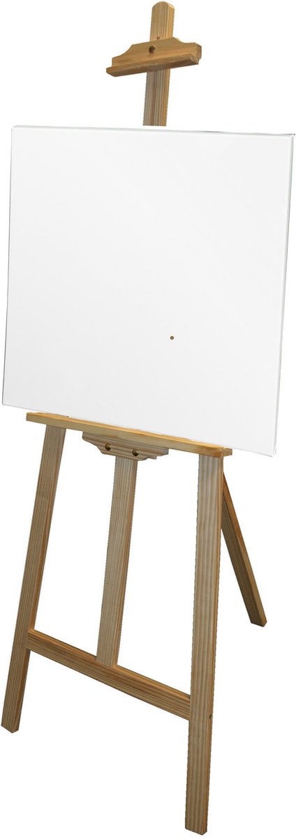 Benson houten schildersezel 140 cm met 2x canvas doeken 40 x 40 cm