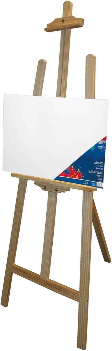 Benson houten schildersezel 140 cm met 2x canvas doeken 40 x 60 cm