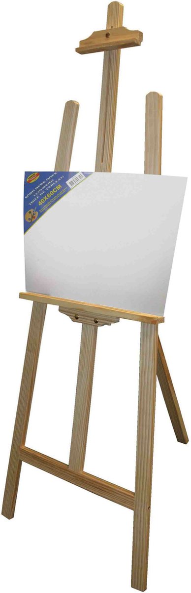 Benson houten schildersezel 140 cm met canvas doek 40 x 60 cm