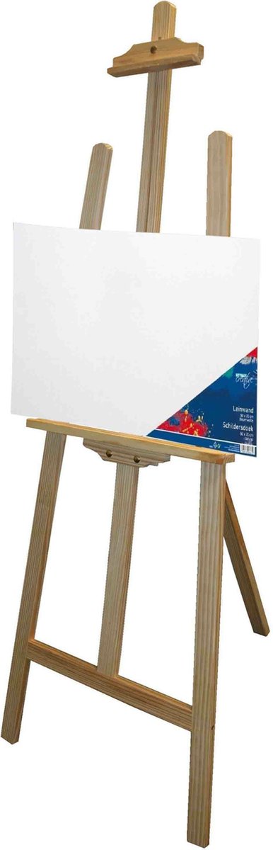 Benson houten schildersezel 140 cm met canvas doek 50 x 70 cm