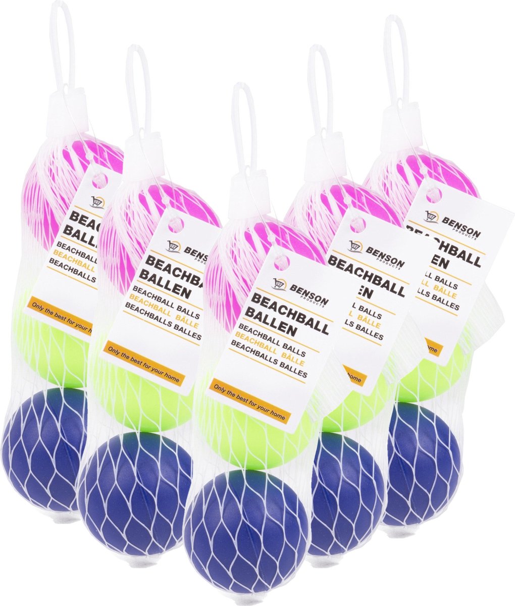 Set van 15x stuks gekleurde premium beachballetjes - beachball balletjes