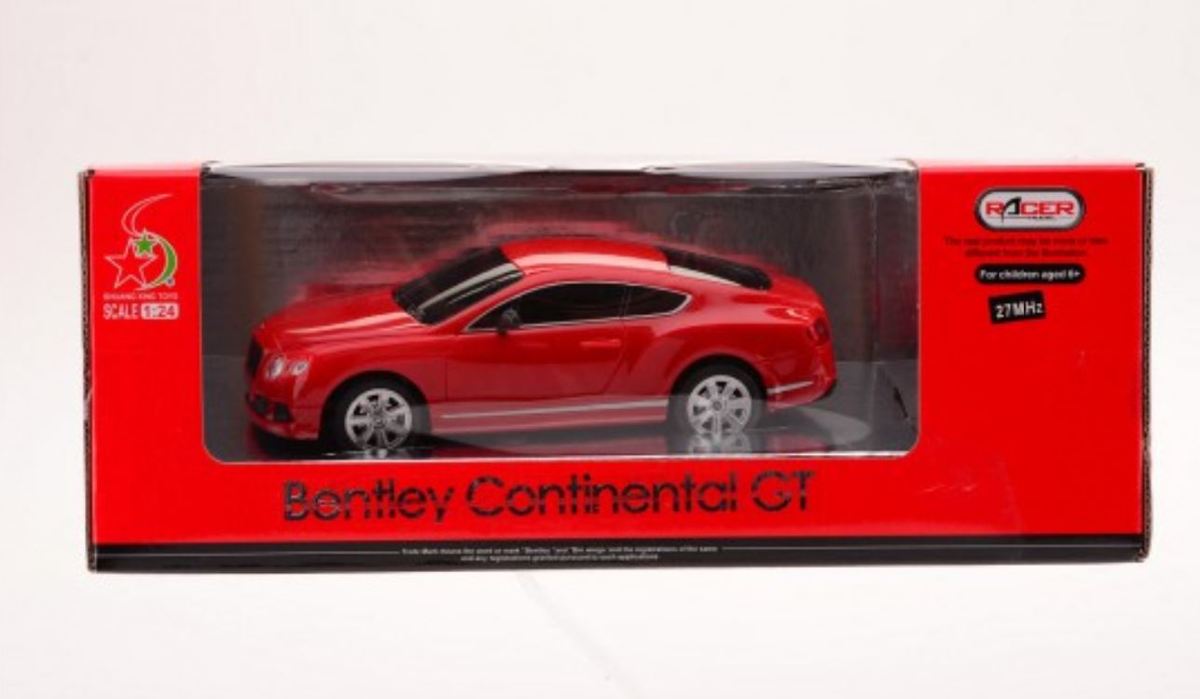 Auto met afstandsbediening merk Bentley continental GT rood 30 cm lang