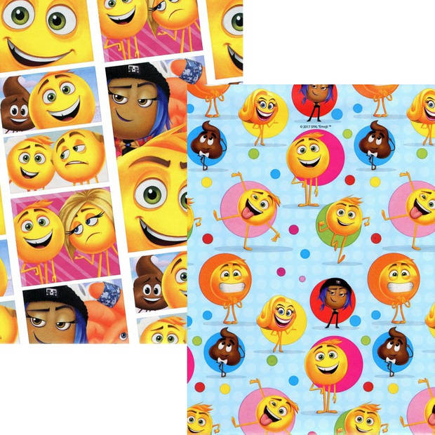 Emoji - Smiley cadeau inpakpapier 200 x 70 cm - 60 Rollen