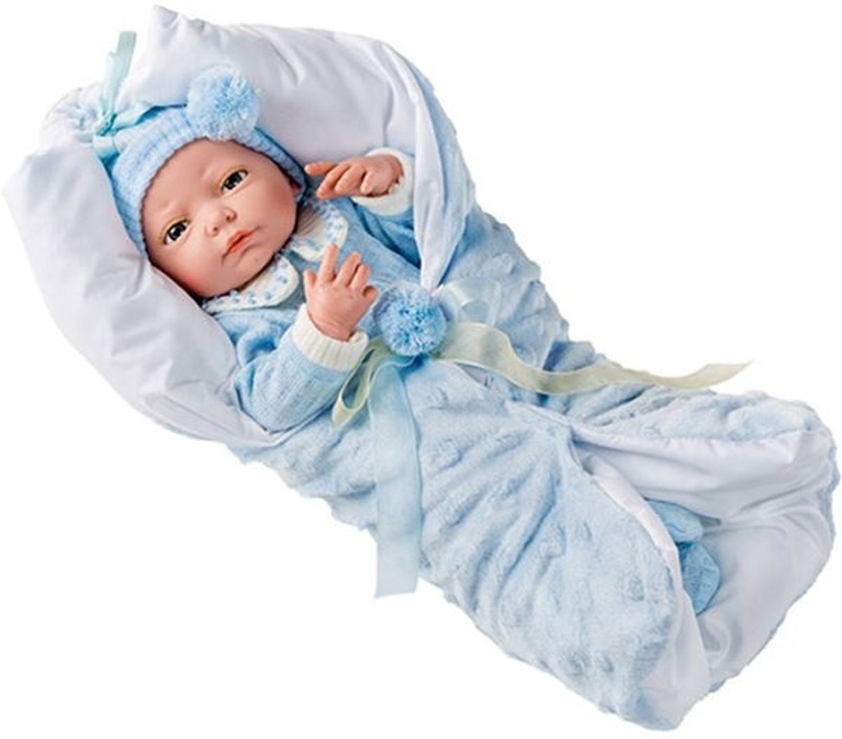 Berjuan Babypop Newborn Met Deken 45 Cm Blauw