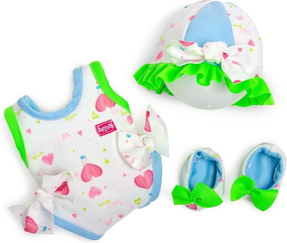 Berjuan Babypop-accesoire Badjurk Meisjes 38 Cm Pe Groen/blauw