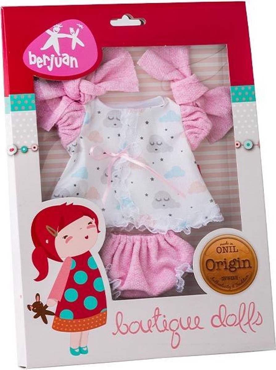 Berjuan Babypop-accesoire Jurk Meisjes 30 Cm Polyester Roze/wit