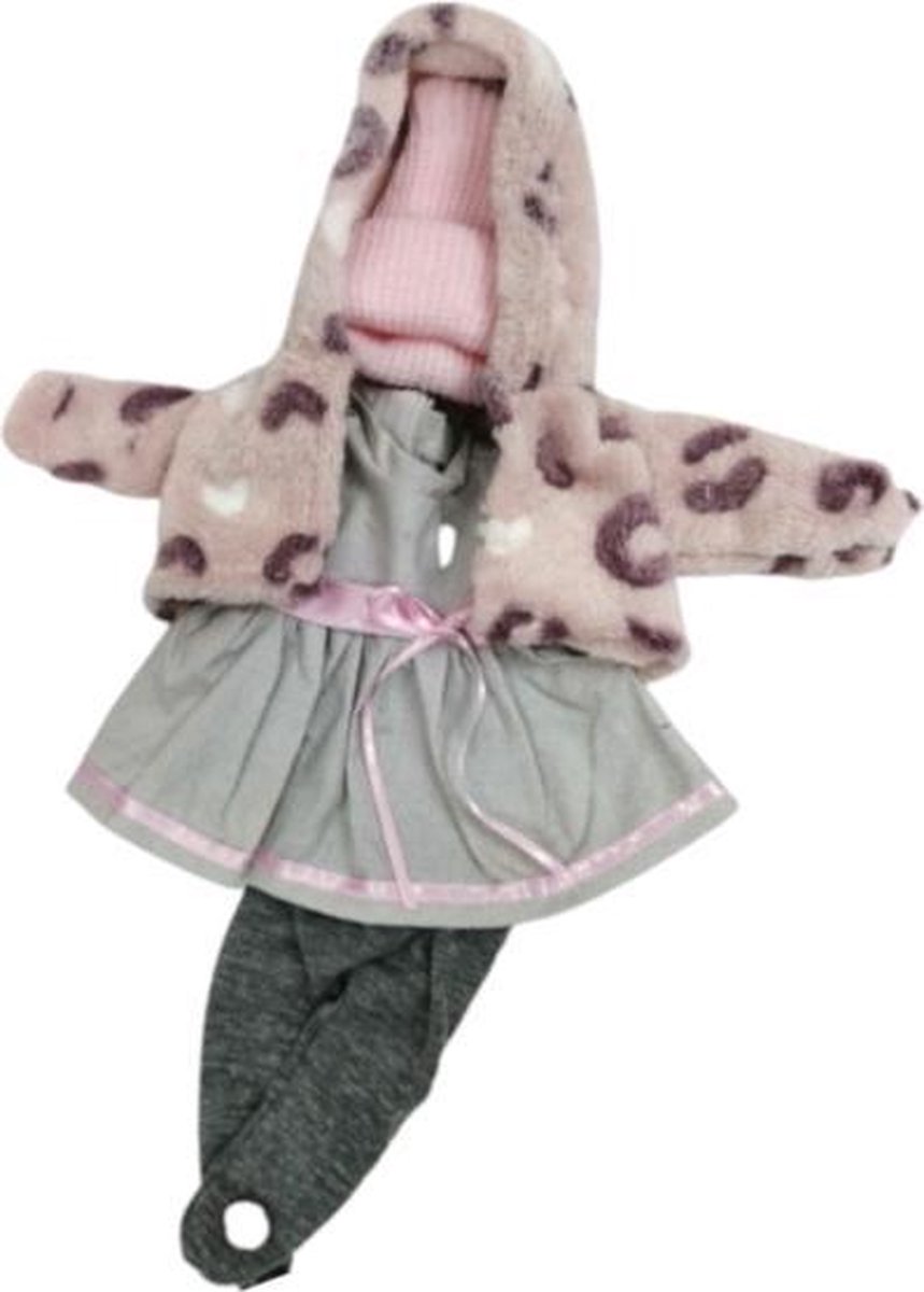 Berjuan Babypoppenkleding Meisjes 28 Cm Textiel Roze/grijs