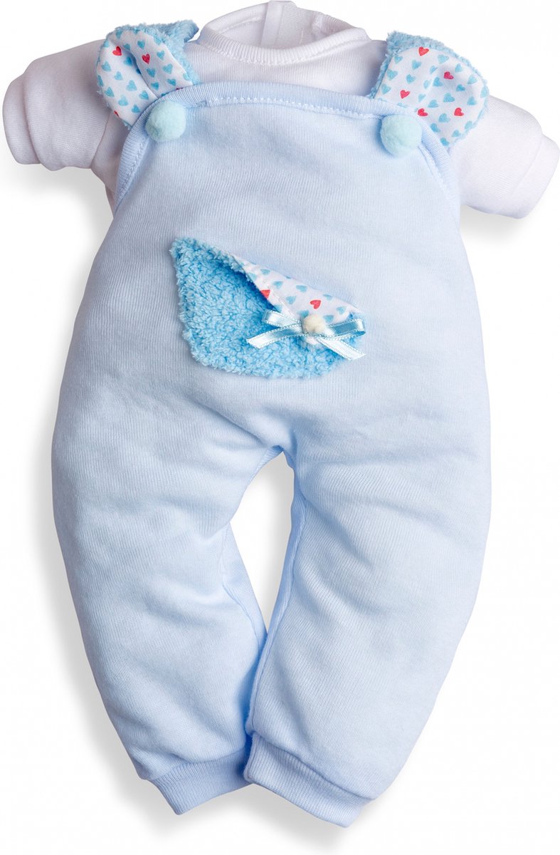 Berjuan Poppenkleding Baby Sweet 45 Cm Lichtblauw/wit 2-delig