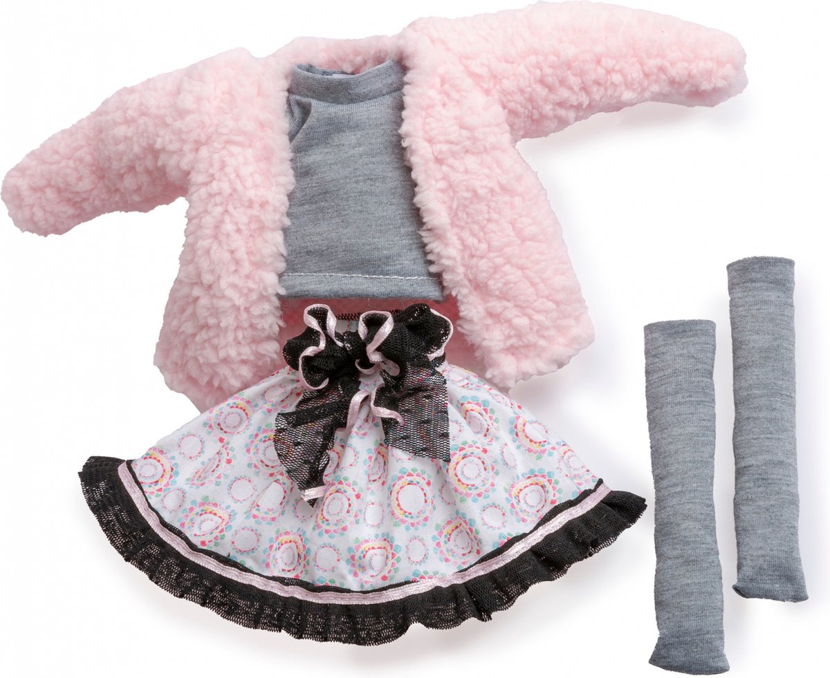 Berjuan Poppenkleding My Girl 35 Cm Textiel Grijs/roze 4-delig