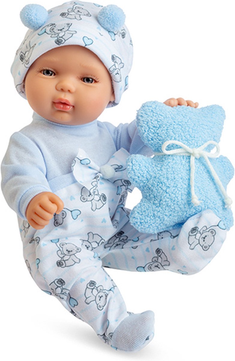 Berjuan Poppenpyjama Baby Smile 28 Cm Lichtblauw 2-delig