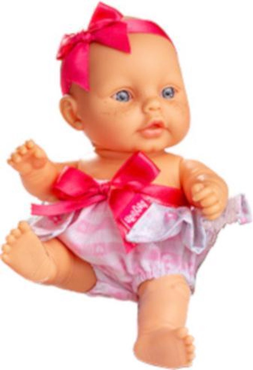 babypop 22 cm meisjes vinyl/textiel roze