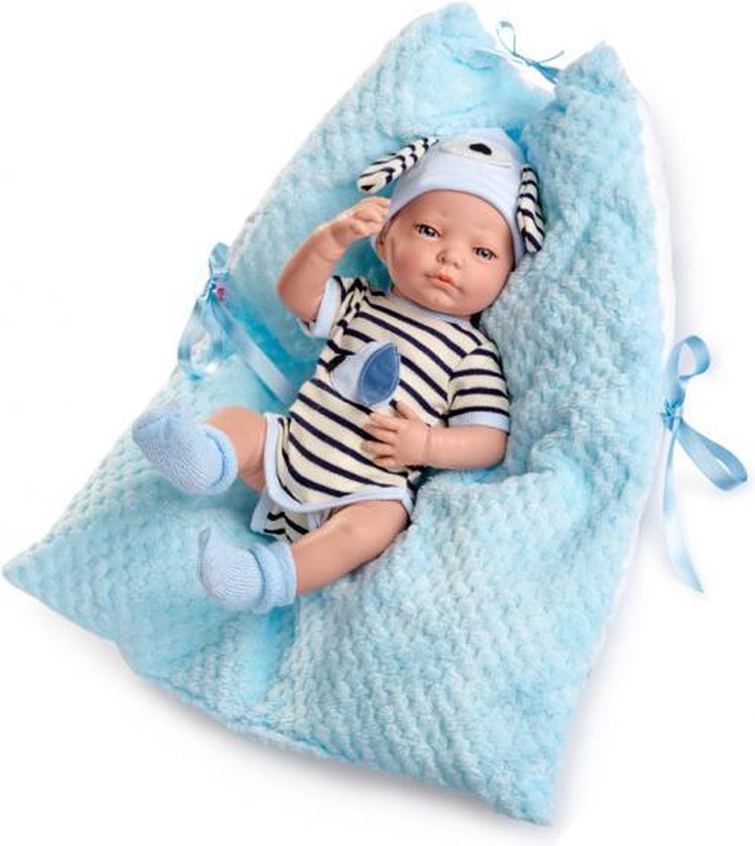 babypop Newborn Special meisjes 45 cm blauw/wit