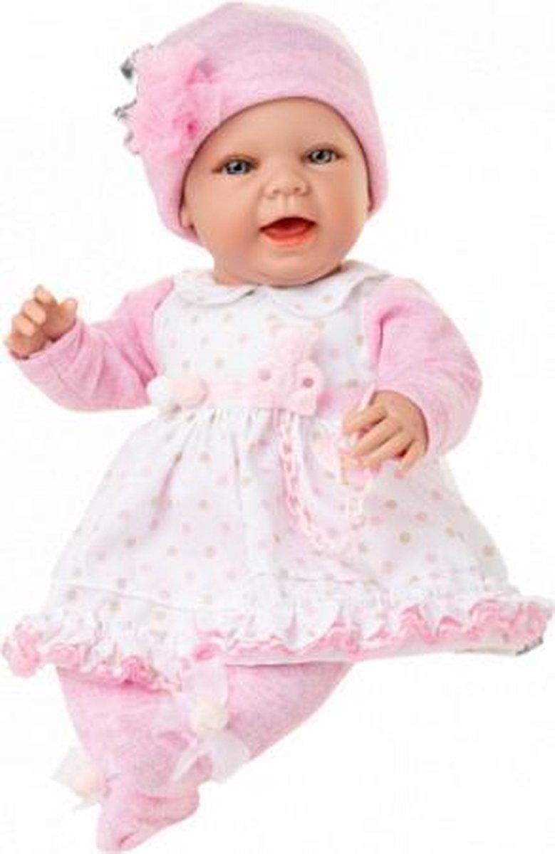 babypop kleertjes Baby Sweet junior vinyl wit/roze