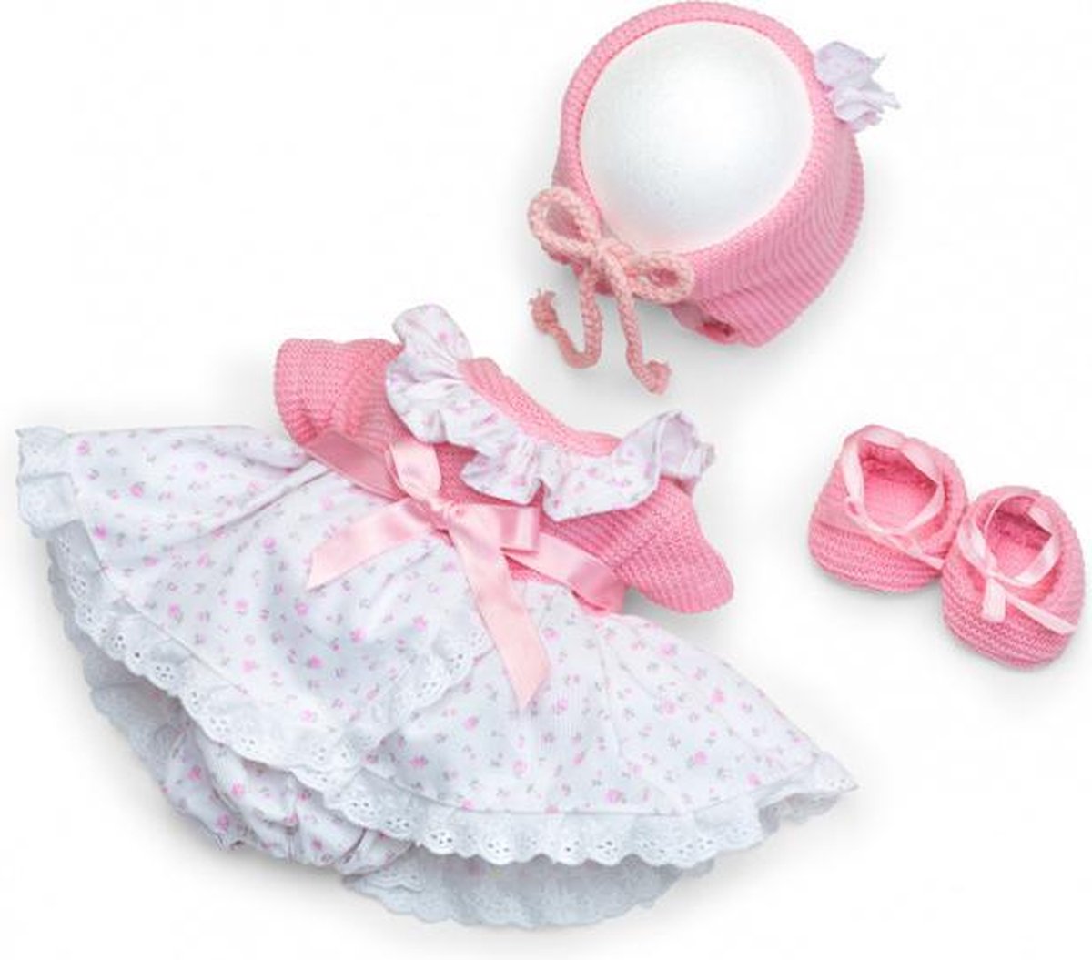 poppenkleding jurk meisjes 38 cm polyester roze