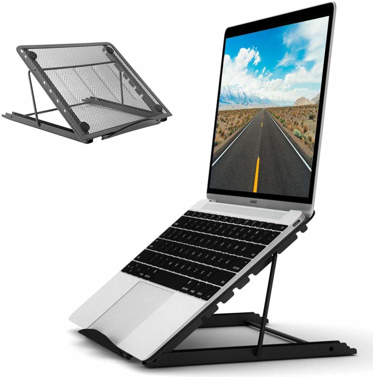 Stabiele, geventileerde, Laptop Standaard 10-17’’inch - Geschikt voor Macbooks en alle Laptops - Zwart