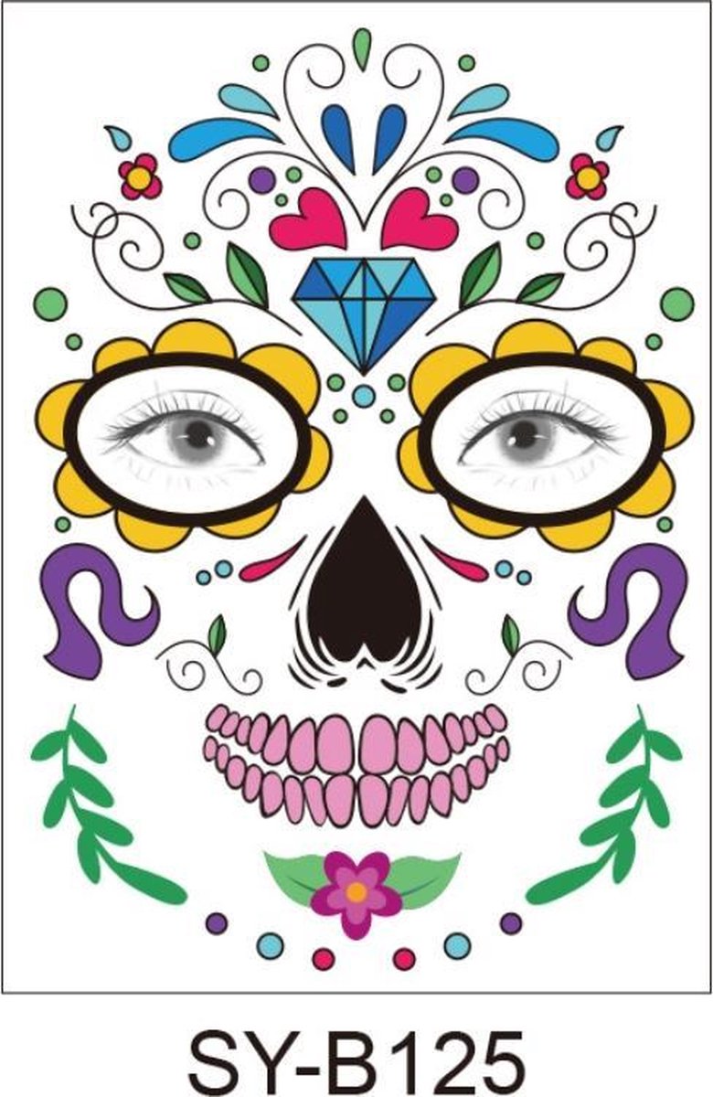 Halloween Face  s-Plak Tattoos-tattoo stickers-1 Vel-B125
