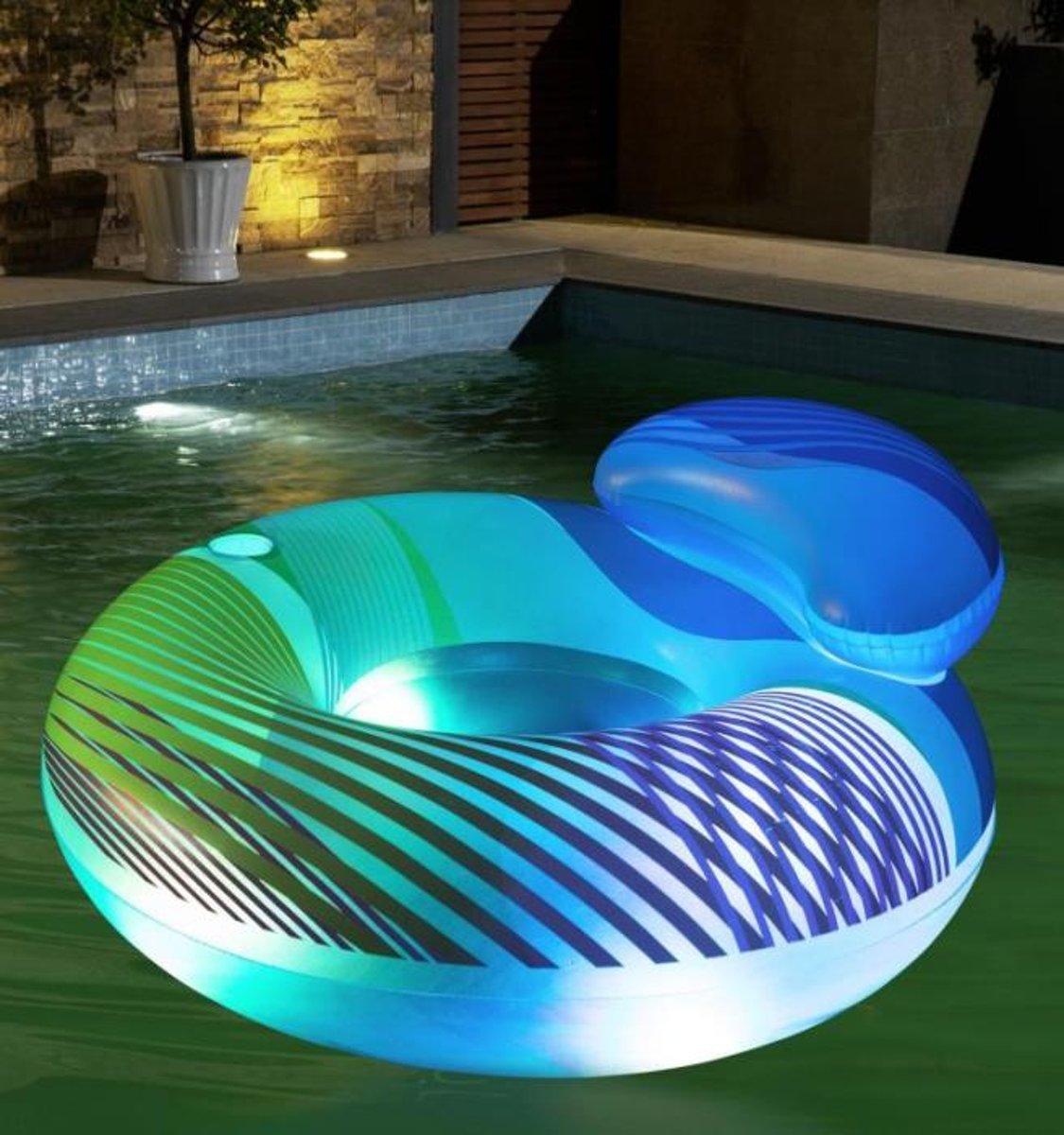 1.18m x 1.17m Swim Bright LED Swim Ring