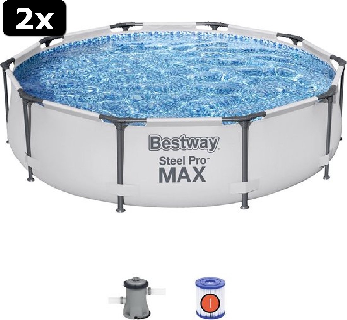 2x Bestway Steel Pro MAX Zwembad- 305 x 76cm