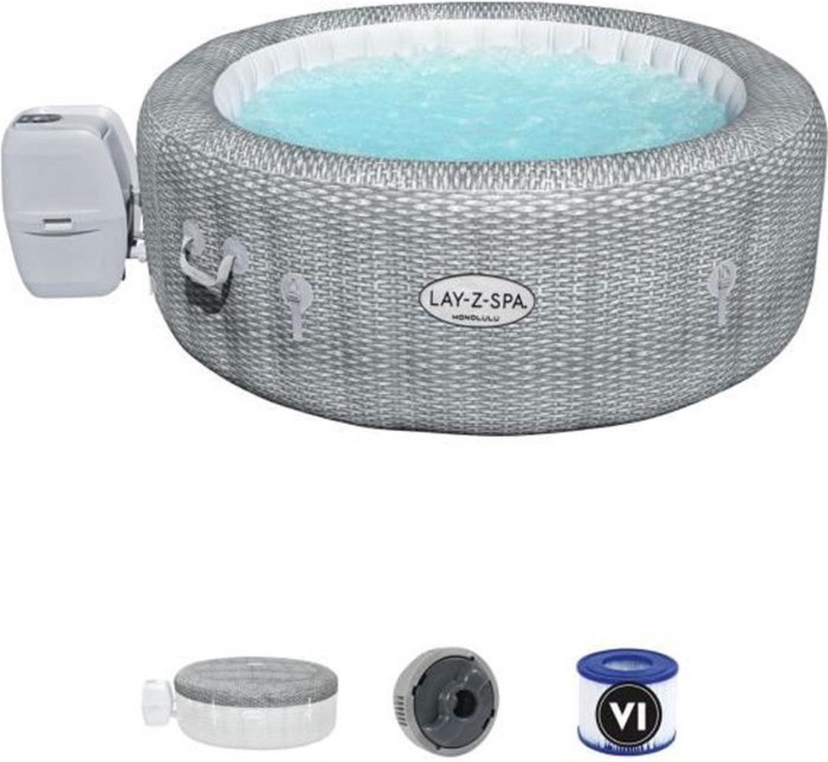 BESTWAY Lay-Z-Spa Honolulu opblaasbare spa - 4 tot 6 plaatsen - 196 x 71 cm