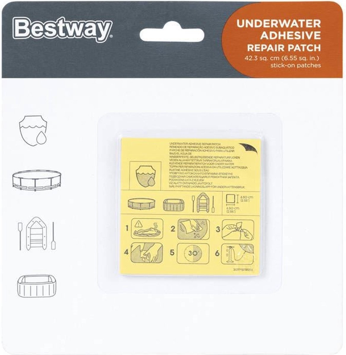 BESTWAY REPARATIESET ZWEMBAD ONDER WATER 6.5 X 6.5CM