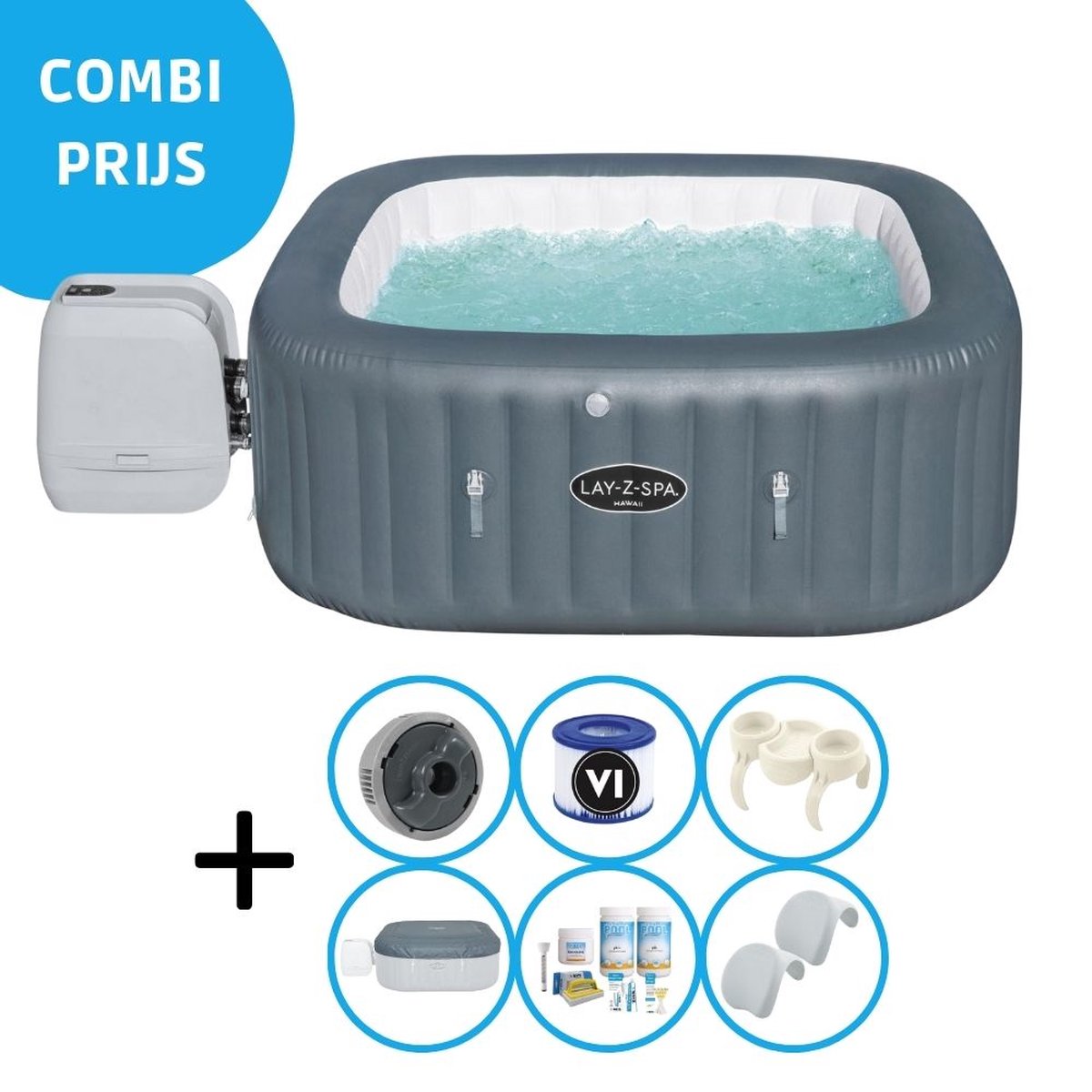   - Jacuzzi - Lay-Z-Spa - Hawaii HydroJet Pro - Inclusief accessoires