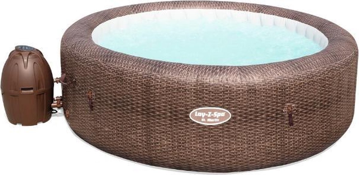 Bestway - Lay-Z-Spa St.Moritz - Jacuzzi - Zwembad - Pomp - Relax - Massage - Hoes - 7-Personen - Bruin - 216x71cm - 1190L