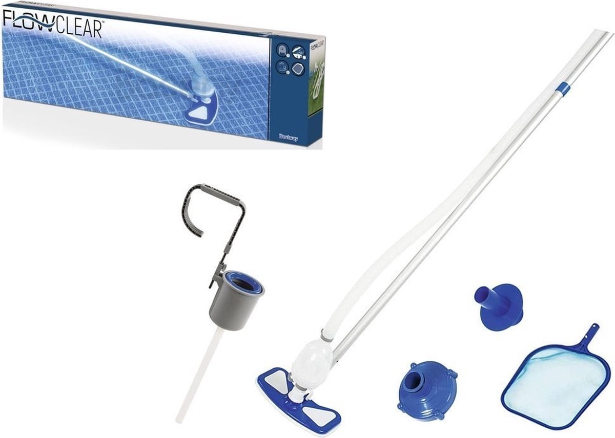 Bestway - zwembad schoonmaakset - skimmer - stofzuiger - stok lengte 279 cm