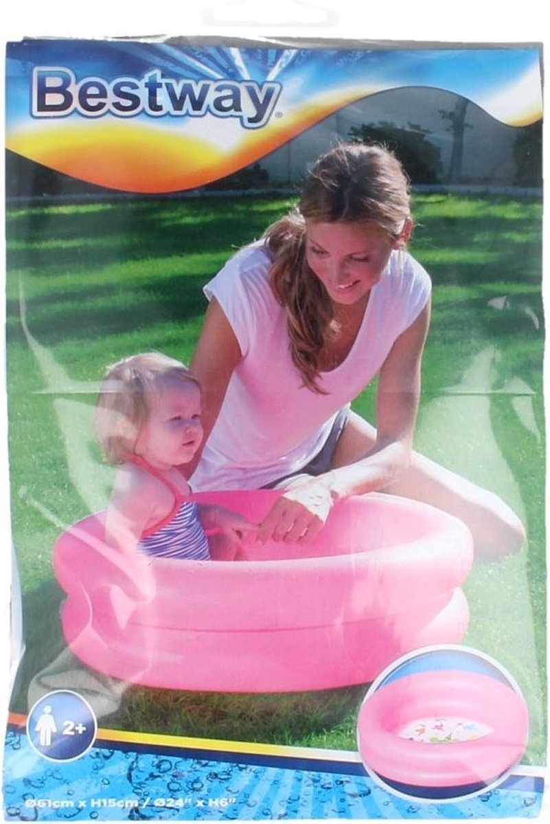 Bestway Babybad Rond Kiddie Tekening 61 cm Roze