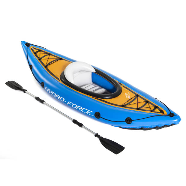 Bestway Hydro Force Cove Champion Kayak - Opblaasbaar - 1-Persoons - met Pomp en Peddel - Blauw