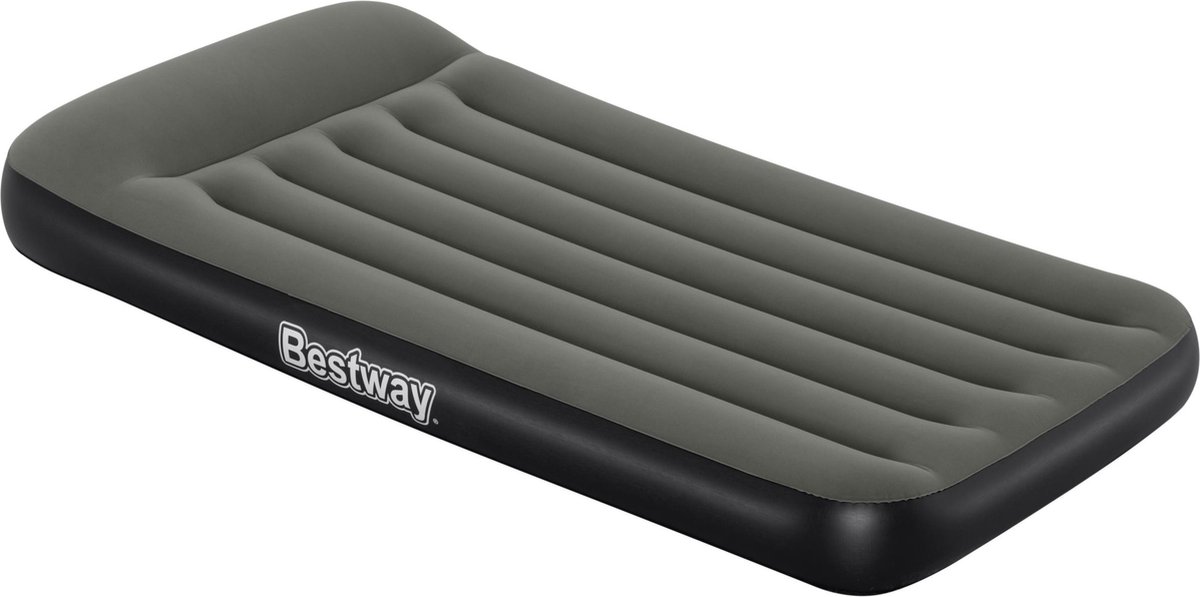 Bestway Luchtbed - Grijs - 1-persoons - 188 x 99cm - PVC/Polyester - Ingebouwde Pomp - Tritech™ Materiaal - I-Beam Constructie