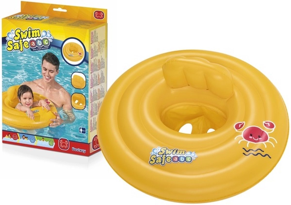 Bestway Swim Safe ABC™ WonderSplash™ Ronde Opblaasbare Babyboot met 3 Ringen 69 cm