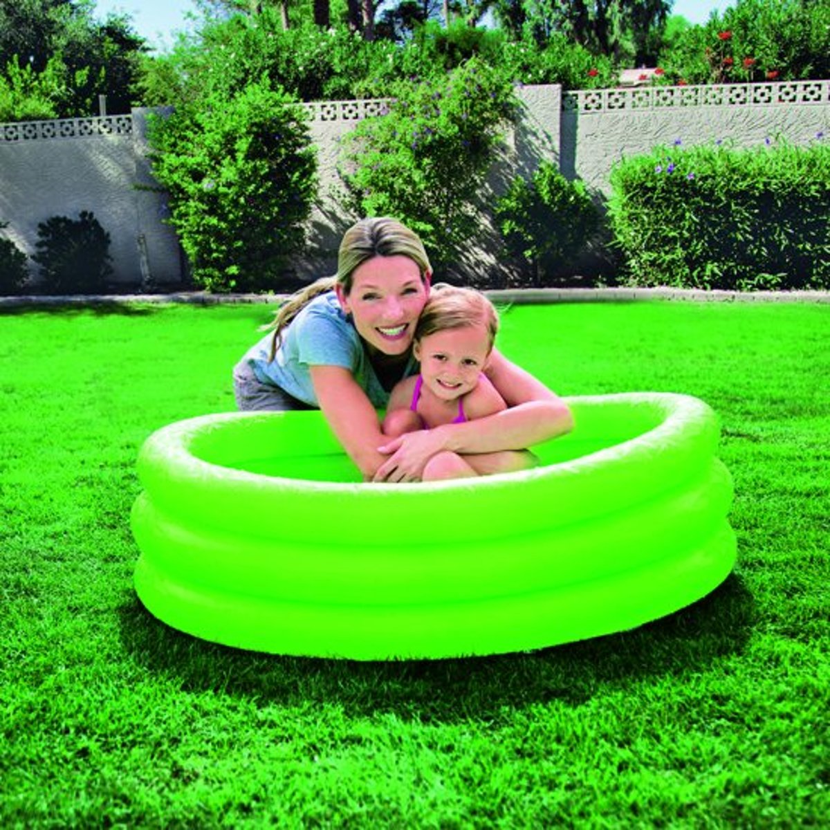 Opblaasbaar Zwembad - Kinderzwembad - Kinderbad - Bad - Zwembadje - 3 Rings - Groen - 122 x 25