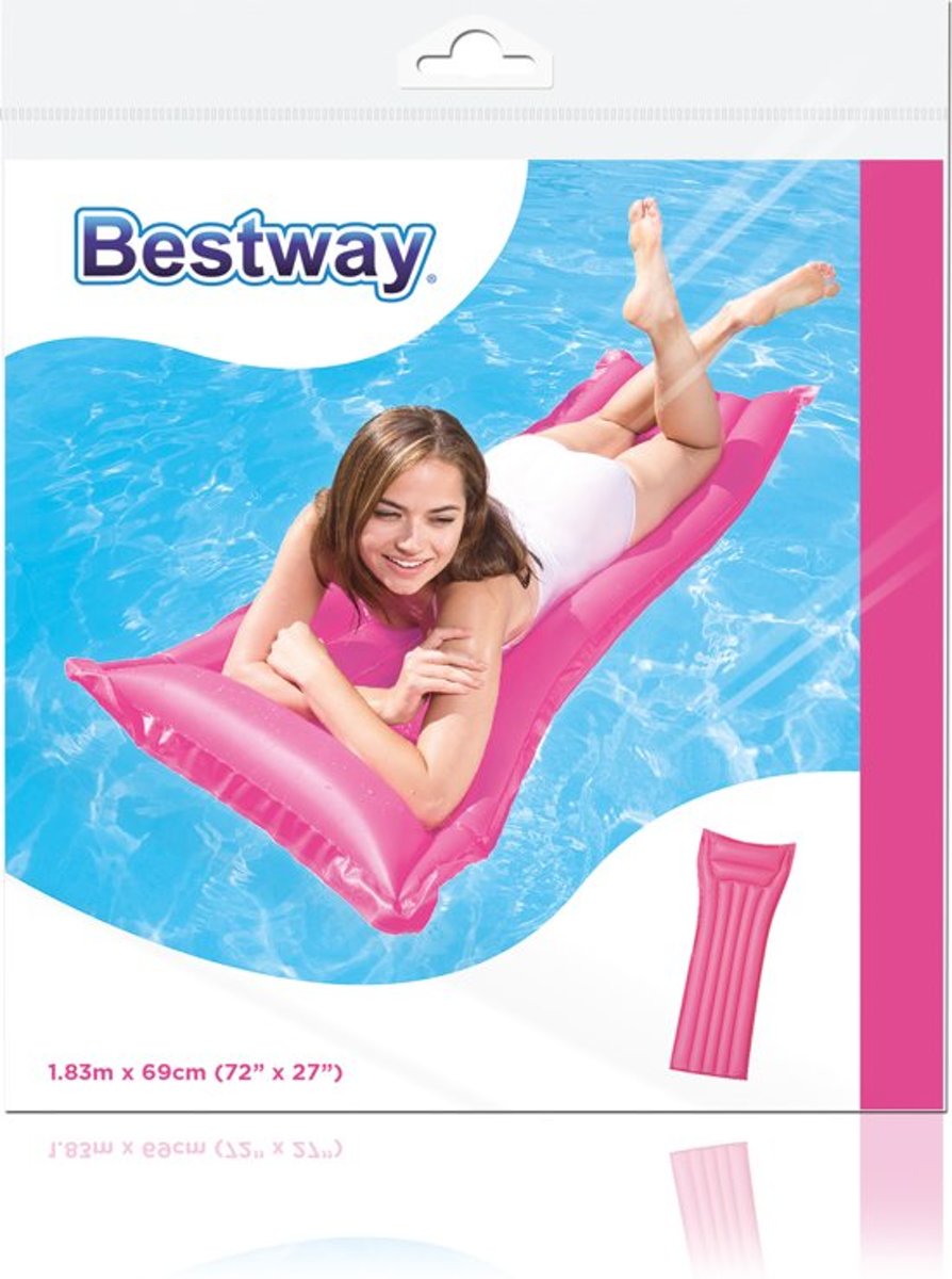 Opblaasbaar Zwembed - Zwemmatras - Luchtbed - Waterbed - Waterluchtbed - Mat Roze - 183 x 69 cm