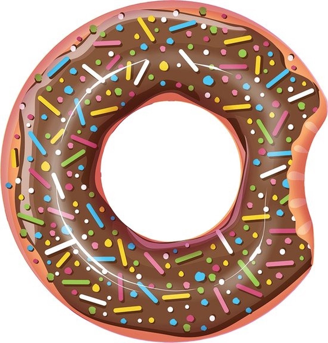 Opblaasbare Donut Zwemring - Chocolade Donut -   - Drijfband - Hoge Kwaliteit Vinyl - 107 cm - Blauw - Voor Op Het Water - In het Zwembad - Op Vakantie - Vanaf 12 Jaar