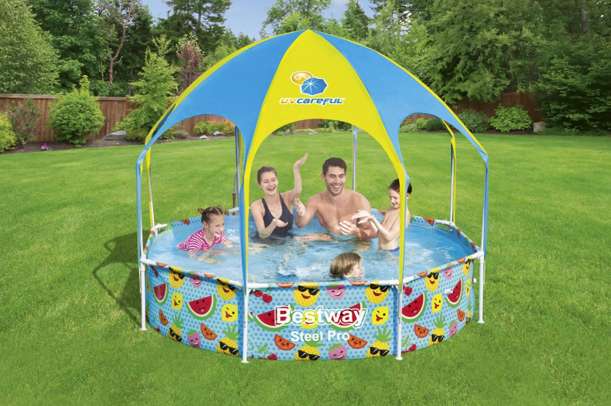 Zwembad met zonnescherm - Bestway - my first frame pool - 244cm - Rond zwembad