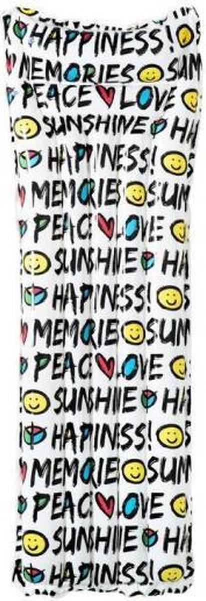 luchtbed Summer Quotes 183 x 69 cm PVC wit