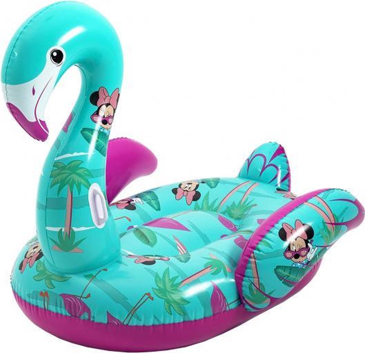 opblaasdier flamingo junior 173 x 170 cm PVC blauw/paars